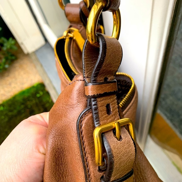 PRADA Cervo Shine Hobo in Brown (Teak) - Large - Picture 6 of 12